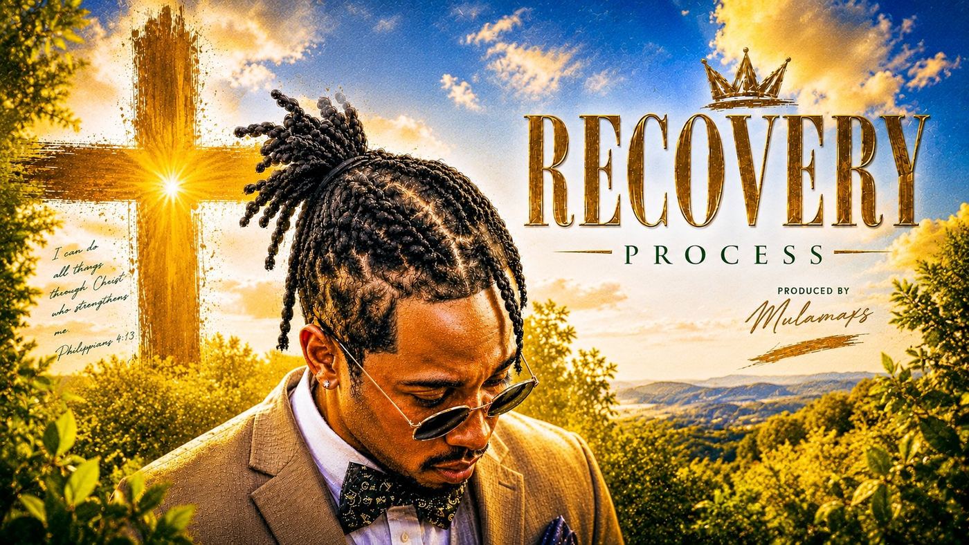 Recovery Process artwork: Mulamaxs beneath a golden cross